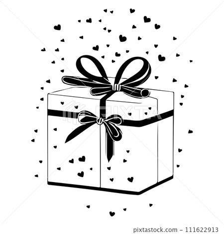 gift box valentine love black colour logo symbol perfect black 111622913