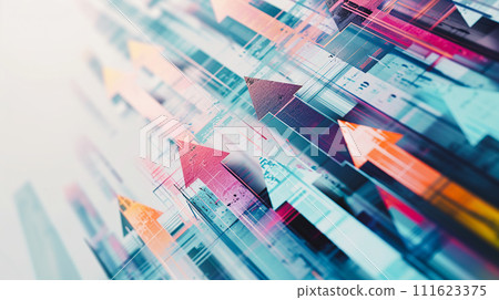 表達增長的箭頭的插圖背景“AI生成圖像” 111623375