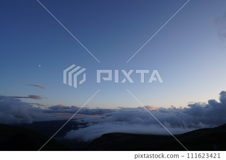 Dusk at Mt. Daisetsu with clouds flowing slowly Dusk at Mt. Daisetsu with clouds flowing slowly 111623421