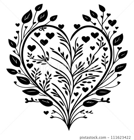 love heart flower floral valentine illustration sketch draw love heart flower floral valentine illustration sketch draw 111623422