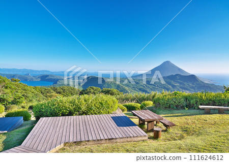 [從小野岳白樓展望台眺望開聞岳] 鹿兒島縣南九州市榮長郡 111624612