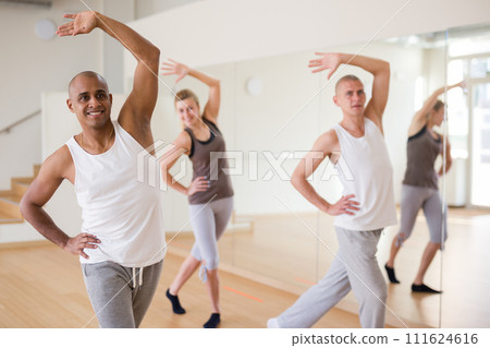 People learning swing steps at class 111624616