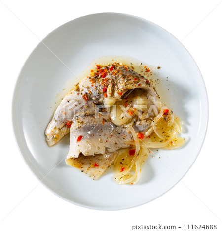 Herring fillet is cooked with spicy salt curing Herring fillet is cooked with spicy salt curing 111624688