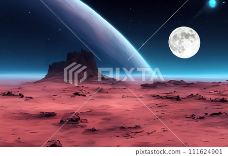 火星景觀AI生成影像 太空探索 太空時代機器人 火星 火星 111624901