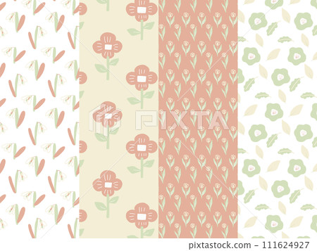Set of 4 spring flower patterns 111624927