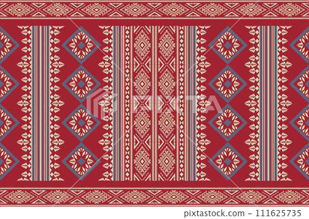 Navajo tribal vector seamless pattern. Native American ornament. Ethnic South Western decor style. Boho geometric ornament. Vector seamless pattern. Mexican blanket, rug. Woven carpet illustration. 111625735