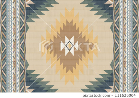 Navajo tribal vector seamless pattern. Native American ornament. Ethnic South Western decor style. Boho geometric ornament. Vector seamless pattern. Mexican blanket, rug. Woven carpet illustration. 111626004