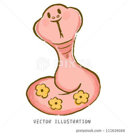 2025 Happy New Year of the Snake watercolor illustration 111626088