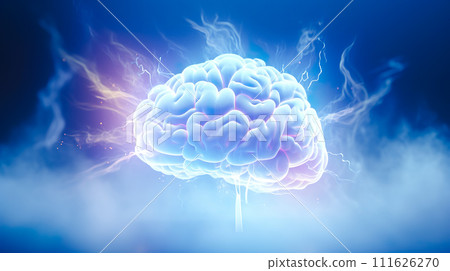 Image graphic of an actively active brain "AI-generated image" Image graphic of an actively active brain "AI-generated image" 111626270