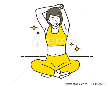 A young woman stretching 111626382