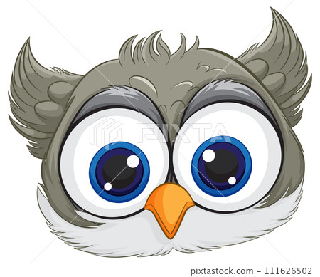 Cute Cartoon Owl with Big Eyes Cute Cartoon Owl with Big Eyes 111626502
