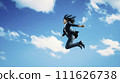 AI image generation jumping woman 111626738