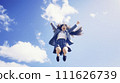 AI image generation jumping woman 111626739