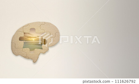 The missing piece of the brain puzzle with a nature view The missing piece of the brain puzzle with a nature view 111626792