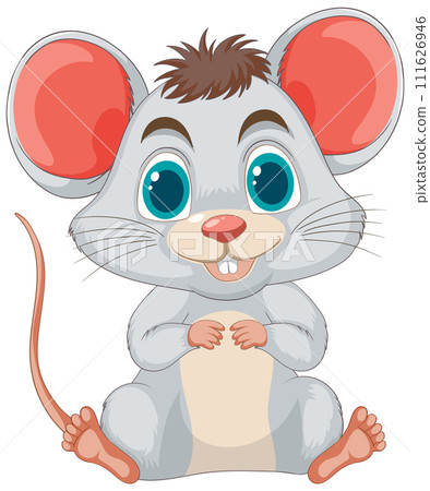 Adorable Cartoon Mouse Illustration 111626946