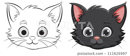 From Sketch to Colorful Vector Cat 111626997