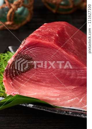 Raw farmed tuna block back 111627100