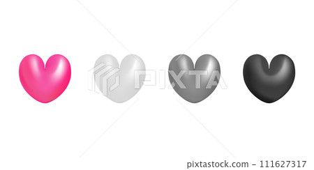 3D hearts set vector illustration design. 3D hearts set vector illustration design. 111627317