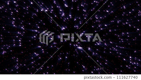 Abstract cosmic background of energetic bright glowing magical stars on a dark sky background 111627740