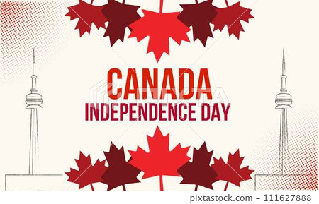 Canada national day banner for independence day anniversary. Flag of Canada & modern geometric retro abstract design. Canada national day banner for independence day anniversary. Flag of Canada & modern geometric retro abstract design. 111627888