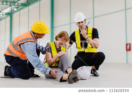 Senior adult engineer women faints sick health problem falling down accident at workplace team staff help support Senior adult engineer women faints sick health problem falling down accident at workplace team staff help support 111628354