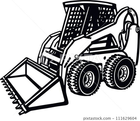 Skid Steer Loader - Construction Vehicle - Machine Equipment Builder. Vector illustration Skid Steer Loader - Construction Vehicle - Machine Equipment Builder. Vector illustration 111629604
