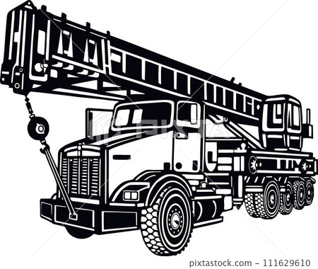 Crane Truck - Industrial Crane Truck Equipment Builder Building Build Crane Truck - Industrial Crane Truck Equipment Builder Building Build 111629610