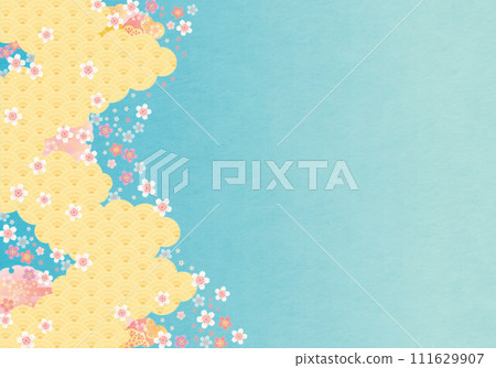 Background material-Japanese pattern cherry blossoms 2024-10 Background material-Japanese pattern cherry blossoms 2024-10 111629907