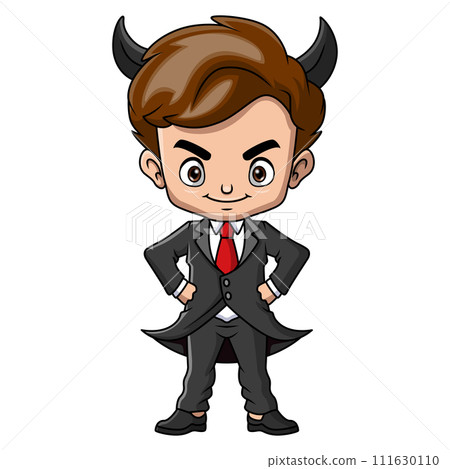 Cute little boy cartoon wearing devil costume Cute little boy cartoon wearing devil costume 111630110