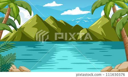 Tropical Paradise Mountain Lake View 111630376