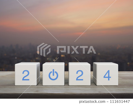 Happy new year 2024 success concept 111631447