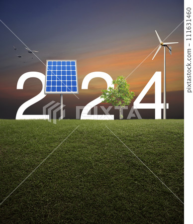 Happy new year 2024 ecological cover concept Happy new year 2024 ecological cover concept 111631460