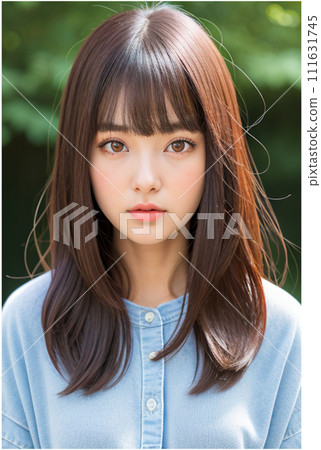 [AI] Young woman facing forward 111631745