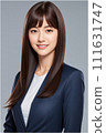 [AI] Young woman wearing a suit 111631747