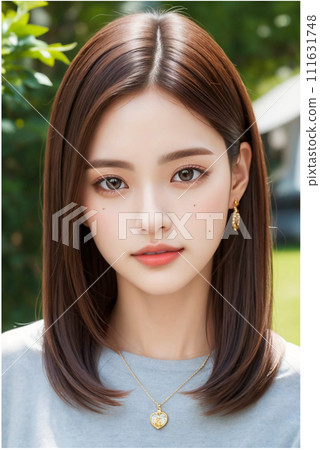 [AI] Young woman facing forward 111631748