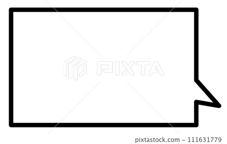 簡單的正方形矩形線繪製語音氣泡 簡單的正方形矩形線繪製語音氣泡 111631779