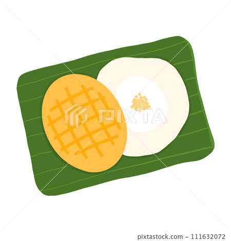 Mango Sticky Rice Cartoon illustration Thai Food Cartoon illustration Mango Sticky Rice Transparency Background 111632072