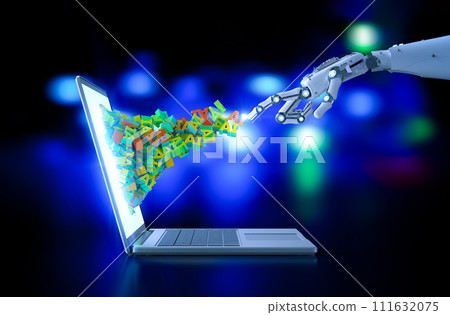 Machine learning concept with robot and ai technology Machine learning concept with robot and ai technology 111632075