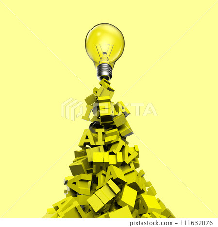 Artificial intelligence for Creativity with idea lightbulb on ai alphabets 111632076