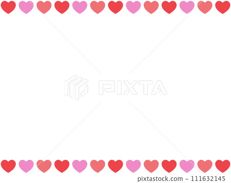 可愛的心型橫框~情人節等~ 可愛的心型橫框~情人節等~ 111632145