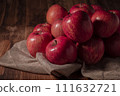 Bright red apple 111632721