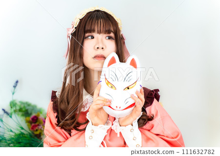 Japanese loli woman with fox face 111632782