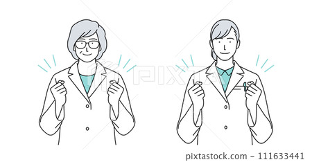 穿著白大褂的女人插畫 穿著白大褂的女人插畫 111633441