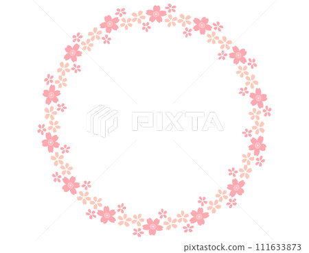 Simple cherry blossom round frame 1 111633873