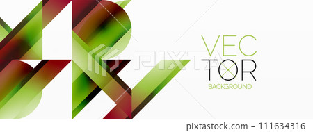 Vibrant color triangles and circles on white background intertwine to create captivating and harmoniously balanced composition for digital designs, presentations, website banners, social media posts Vibrant color triangles and circles on white background intertwine to create captivating and harmoniously balanced composition for digital designs, presentations, website banners, social media posts 111634316