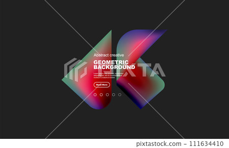 Square and triangle design with fluid gradients, abstract background 111634410