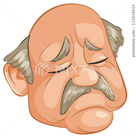 Whimsical Elderly Man Cartoon Face 111634413