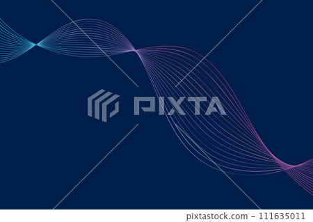 A photo showcasing a blue background with a dynamic wave of lines, creating a mesmerizing visual effect 111635011