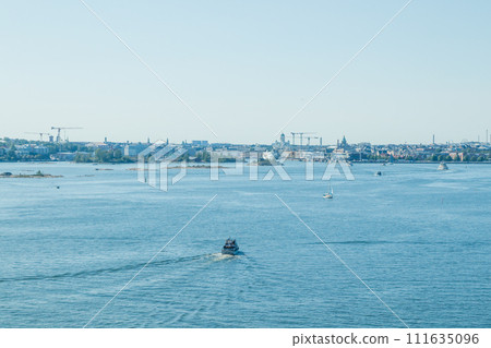 Panoramic view of Helsinki from the sea and Suomenlinna Fortress. Panoramic view of Helsinki from the sea and Suomenlinna Fortress. 111635096