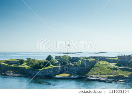 Fortress of Suomenlinna near Helsinki, Finland. View from sea. 111635104